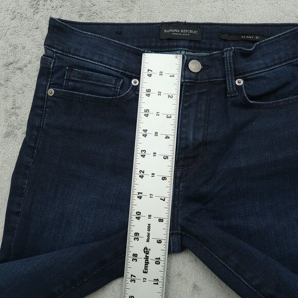 Banana Republic Jeans Womens Size 27 Blue Low-Rise Skinny Denim Pants 27" Inseam - Picture 8 of 16